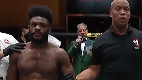 MMA fighter and referee in the octagon after a fight – Wise Kracks Podcast TikTok clip